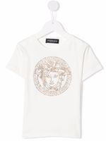 Versace Kids t-shirt Medusa orné de cristaux - Blanc