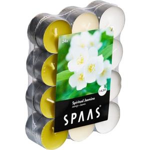 Spaas Geurtheelichtjes/waxinelichtjes - 96x - Spiritual Jasmine - 4,5 branduren - geurkaarsen