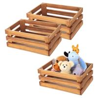 CM Opbergkist/Fruitkist - 3x - hout - decoratieve kist - vintage look - 15 x 23 x 9 cm