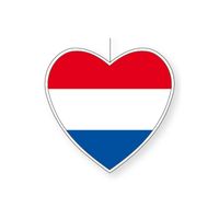 Kartonnen hart met de vlag van Nederland 28 cm