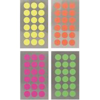 Hobby stickers - 288x stuks - D15 mm - kleurenmix - ronde stickers - Kantoor stickers - Etiketten