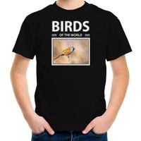 Baardmannetje vogel foto t-shirt zwart voor kinderen - birds of the world cadeau shirt vogel liefhebber XL (158-164)  - - thumbnail