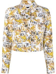 Versace Jeans Couture veste crop à logo imprimé - Blanc