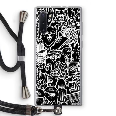Vexx Black Mixtape: Samsung Galaxy Note 10 Transparant Hoesje met koord