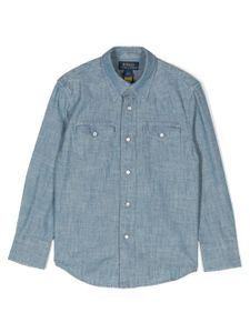 POLO RALPH LAUREN KIDS chemise en chambray à manches longues - Bleu