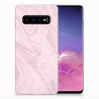 Samsung Galaxy S10 TPU Siliconen Hoesje Marble Pink - Origineel Cadeau Vriendin