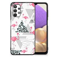 Samsung Galaxy A32 5G Dierenprint Telefoonhoesje Flamingo Triangle