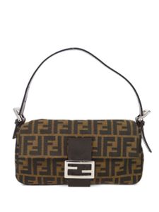 Fendi Pre-Owned sac porté épaule Baguette Zucca (années 1990-2000) - Marron