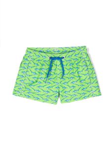 MC2 Saint Barth Kids short de bain à imprimé requin - Vert