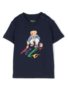 Ralph Lauren Kids t-shirt en coton à motif Teddy Bear - Bleu