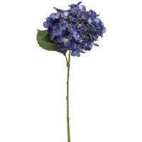 Kunstbloem Hortensia tak - 50 cm - donker blauw - kunst zijdebloem - Hydrangea - decoratie bloem