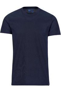 TRIGEMA Slim Fit T-Shirt ronde hals Marine, Effen