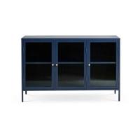 Olivine Katja Sideboard Dressoir Blauw - Metaal - Glas - 132 cm