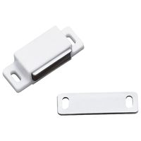 AMIG magneetsnapper/deurmagneet - 2 stuks - wit - 4.3 x 1.45 x 1,2 cm - 3 kg   -