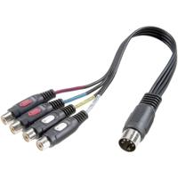 SpeaKa Professional SP-7870300 Cinch / DIN-aansluiting Audio Y-adapter [1x Diodestekker 5-polig (DIN) - 4x Cinch-koppeling] Zwart