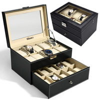 Gleza Luxe Leren Horlogebox met 20 Compartimenten - Perfect voor Horloges en Sieraden