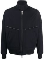 Emporio Armani veste bomber à détails de zips - Bleu