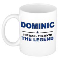 Naam cadeau mok/ beker Dominic The man, The myth the legend 300 ml   -