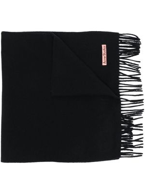 Acne Studios écharpe en laine à franges - Noir