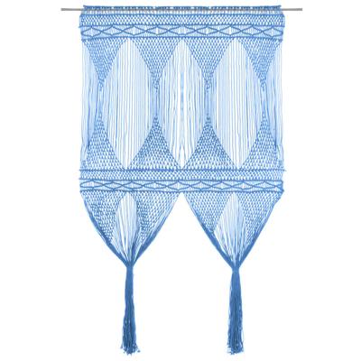 VidaXL Gordijn macramé 140x240 cm katoen blauw