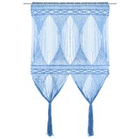 VidaXL Gordijn macramé 140x240 cm katoen blauw