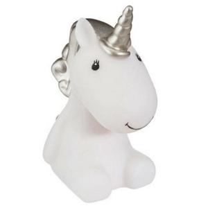 Nachtlampje LED - Unicorn - zilver - kunststof - 12 x 7 x 13.5 cm - kinderkamer   -