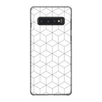 Zwart-witte kubussen: Samsung Galaxy S10 4G Volledig Geprint Hoesje