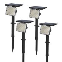 Set van 4 Eagle solar Prikspots - Incl. Schemerschakelaar - PIR - CCT 3000K en 4000K - 4 lichtstanden - 200lm - 6-12 uur brandtijd - Kantelbaar - IP65 waterdicht - Tuinspot