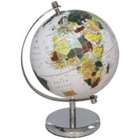 Atmosphera Wereldbol / globe - op voet - D15 cm - kunststof - zilver - home deco artikel
