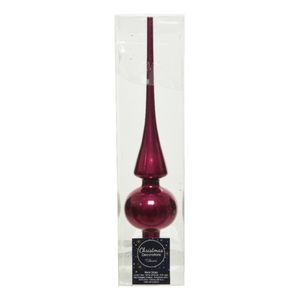 Glazen kerstboom piek framboos roze (magnolia) glans 26 cm