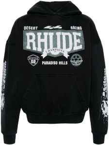 RHUDE hoodie en coton à imprimé graphique 4x4 - Noir