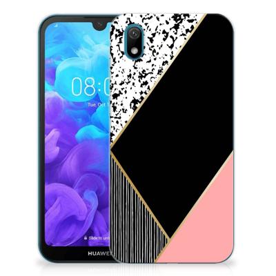 Huawei Y5 (2019) | TPU Hoesje | Zwart Roze Vormen