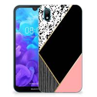 Huawei Y5 (2019) | TPU Hoesje | Zwart Roze Vormen