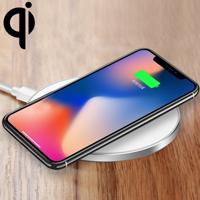 GY-68 ultradunne aluminiumlegering draadloos snel opladen Qi Charger pad (zilver)