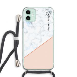 Marmer in stijl: iPhone 11 Transparant Hoesje met koord