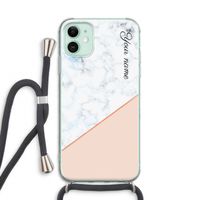 Marmer in stijl: iPhone 11 Transparant Hoesje met koord