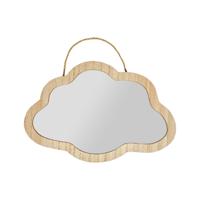 Wandspiegel wolk - decoratieve spiegel - naturel - MDF - 36 x 20 cm