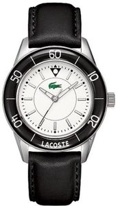 Lacoste horlogeband 2000564 / LC-42-3-29-2214 Leder Zwart 20mm + zwart stiksel