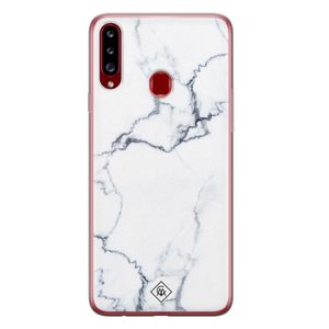 Samsung Galaxy A20s siliconen hoesje - Marmer grijs