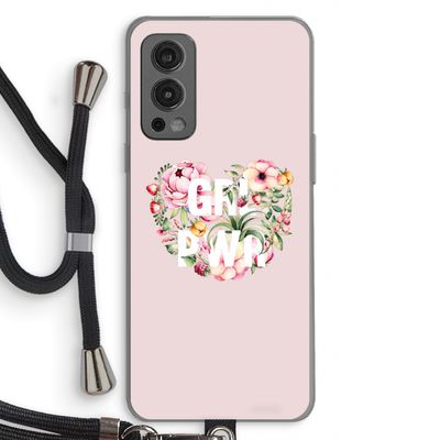 GRL PWR Flower: OnePlus Nord 2 5G Transparant Hoesje met koord