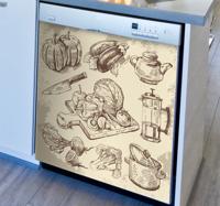 Sticker tekening gastronomische elementen