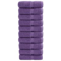 VidaXL Premium washandjes solund 10 stuks paars 30x30 cm 600 g/m2