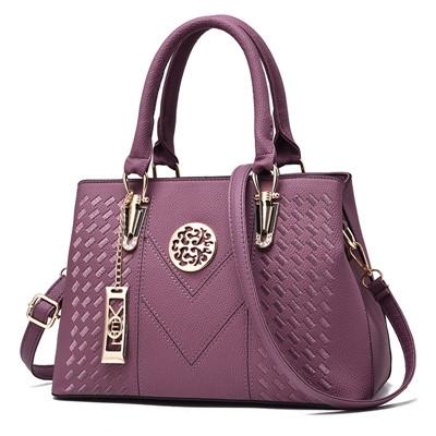 Borduurwerk messenger bags vrouwen lederen handtassen tassen voor vrouwen hand Bag (paars)