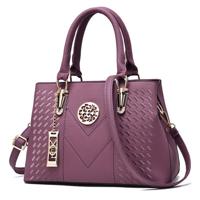Borduurwerk messenger bags vrouwen lederen handtassen tassen voor vrouwen hand Bag (paars)