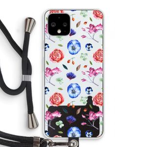 Bloemetjes: Pixel 4 Transparant Hoesje met koord