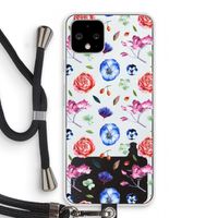 Bloemetjes: Pixel 4 Transparant Hoesje met koord