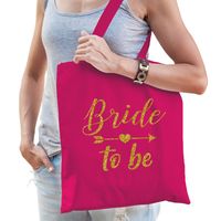 1x Vrijgezellenfeest Bride to be tasje roze/goud goodiebag dames - thumbnail