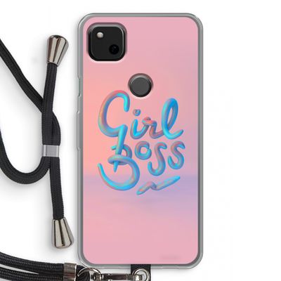 Girl boss: Pixel 4a Transparant Hoesje met koord