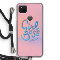 Girl boss: Pixel 4a Transparant Hoesje met koord