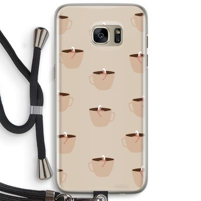 Morning coffee: Samsung Galaxy S7 Edge Transparant Hoesje met koord